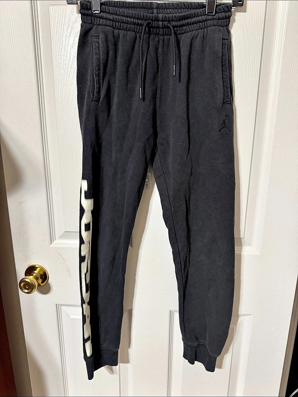 Jordan Boys Jumpman Logo Fleece Joggers Black Medium (10-12)
